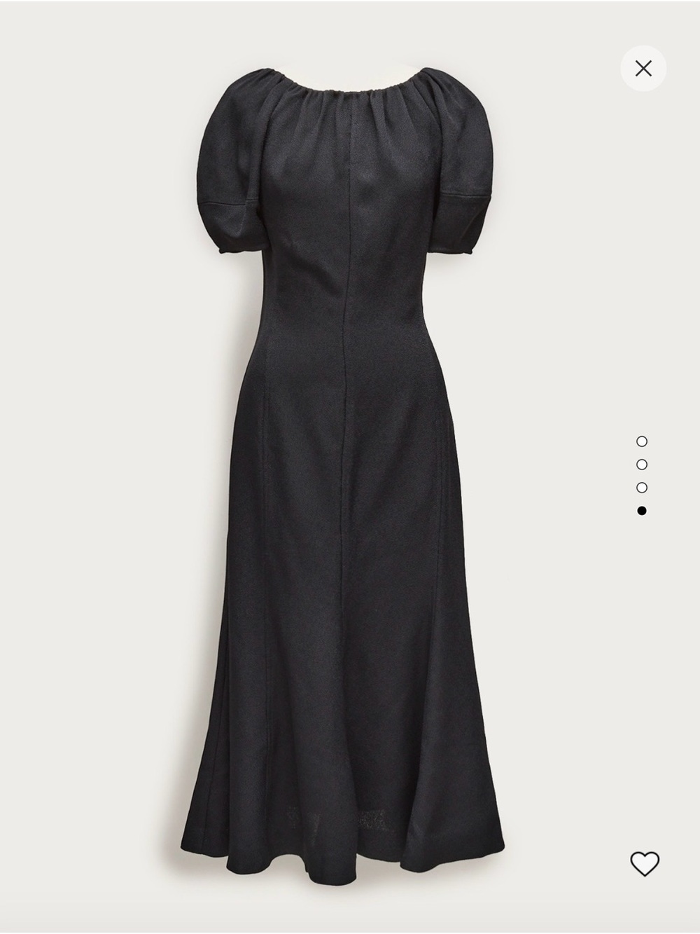J. Crew Black Puff-Sleeve Midi Dress Boucle - Picture 4 of 4